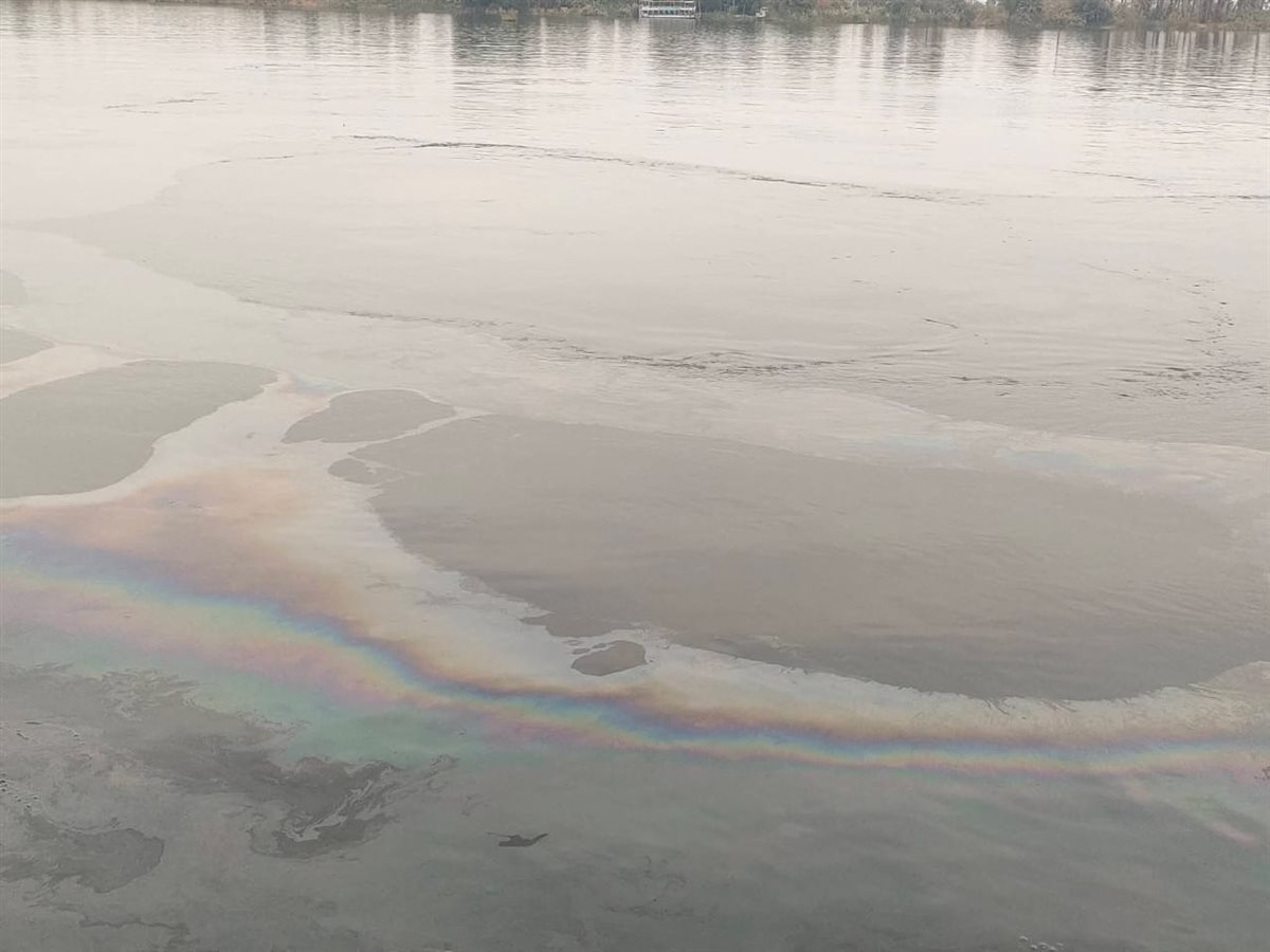 ظهور بقعة زيت كبيرة بنيل إسنا