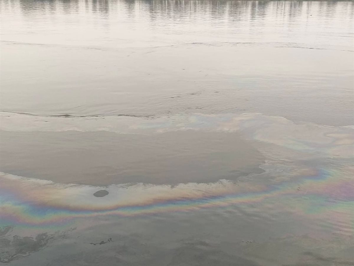 ظهور بقعة زيت كبيرة بنيل إسنا