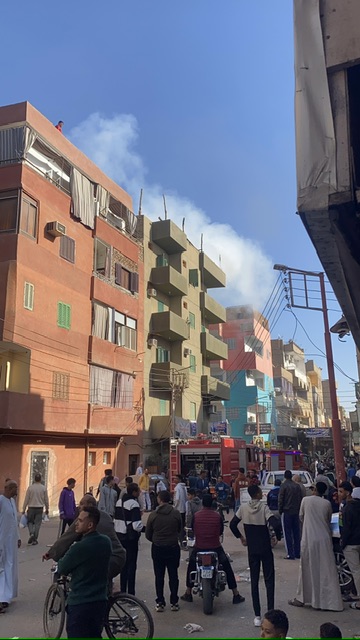 حريق اعلى عقار سكنى بالأقصر&nbsp;