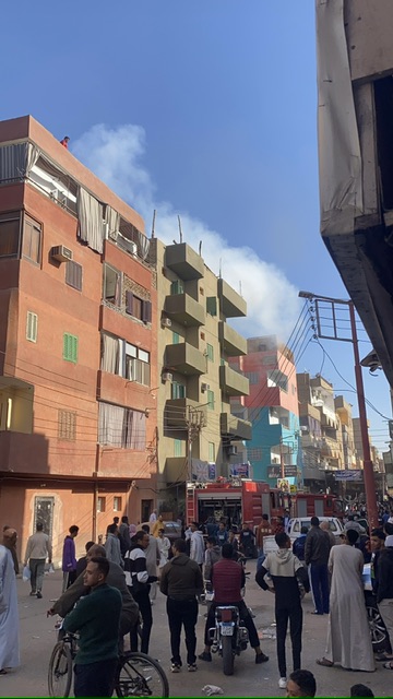 حريق اعلى عقار سكنى بالأقصر&nbsp;