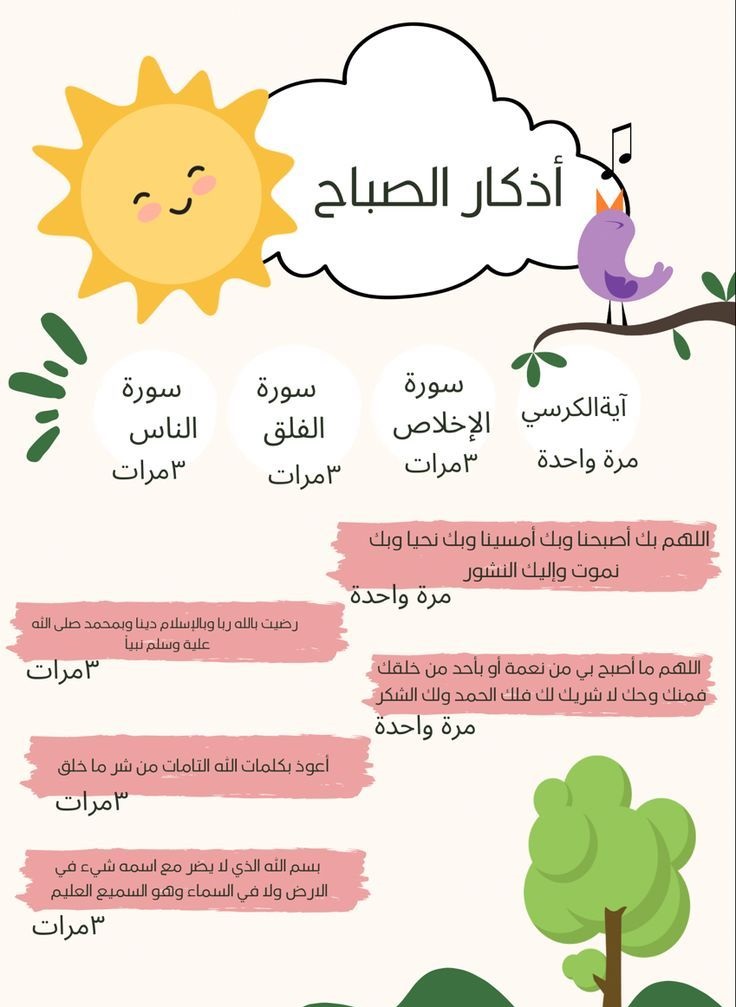 أذكار الصباح كاملة بالصور