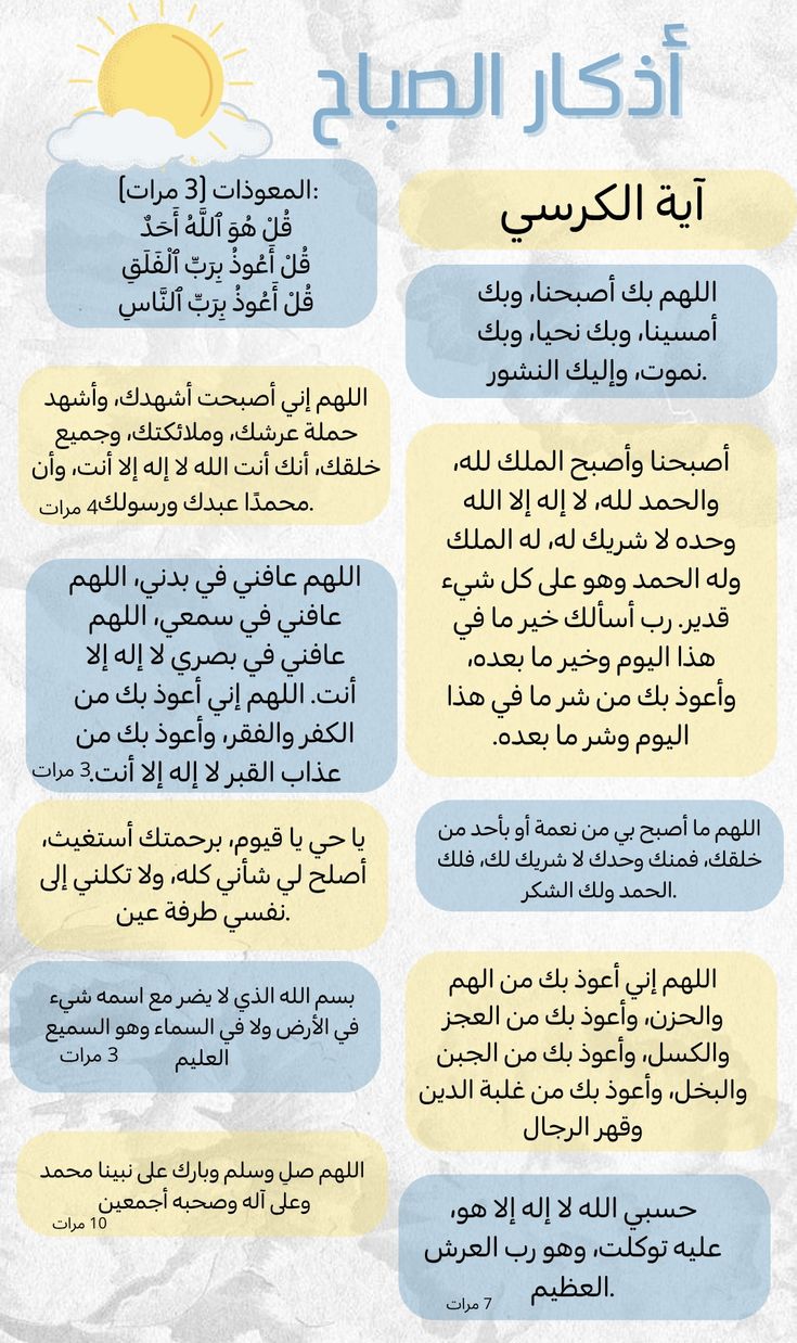 أذكار الصباح كاملة بالصور