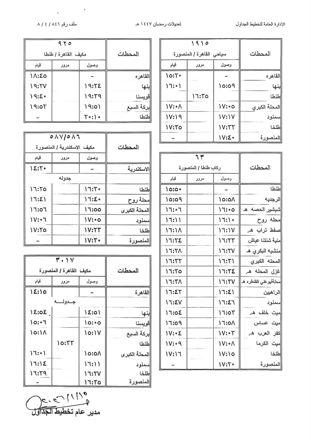 مواعيد بعض قطارات الإكسبريس خلال رمضان
