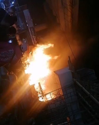 حريق بجانب محطة مترو المرج الجديدة أسفل الطريق الدائري