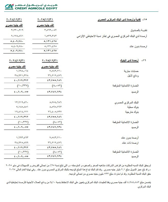 البنك المركزي يغرم &nbsp;بنك كريدي أجريكول مصر 2.1 مليار جنيه