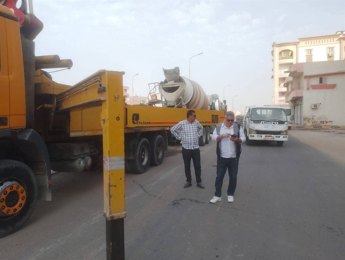 ضبط أعمال خرسانية مخالفة بالغردقة