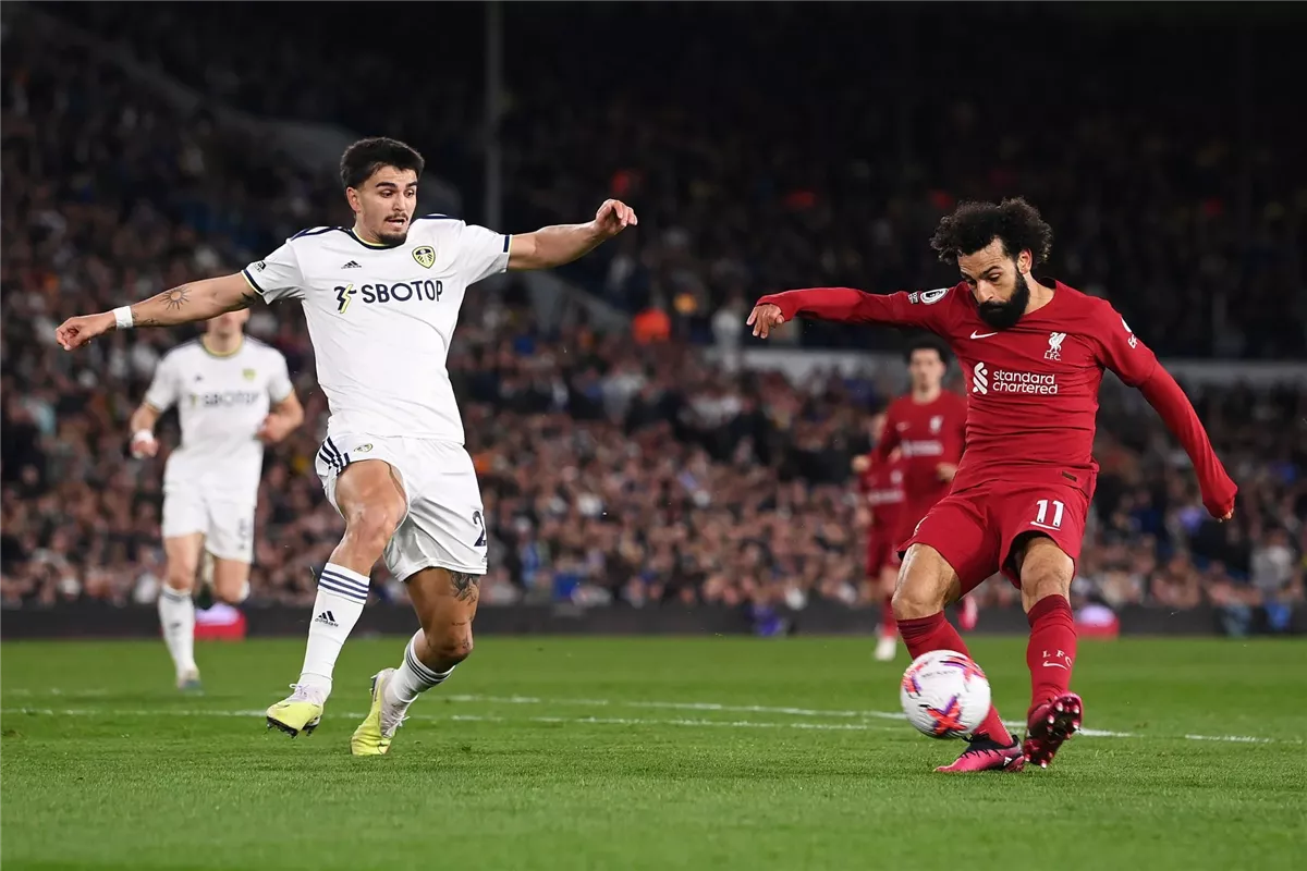 محمد صلاح من مباراة ليفربول وليدز يونايتد في 2023