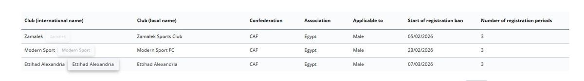 إيقاف قيد الاتحاد السكندري