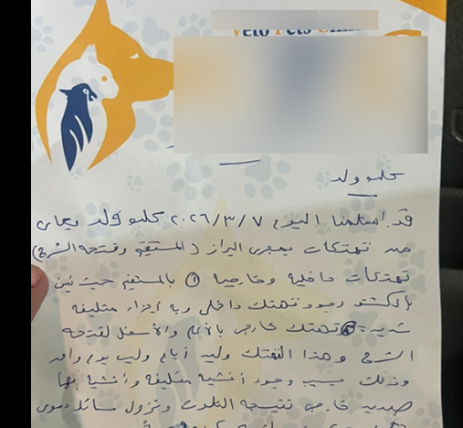 تقرير الطبي لكلب السويس