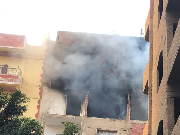 &nbsp;انفجار أسطوانة غاز في حريق شقة سكنية بالهرم