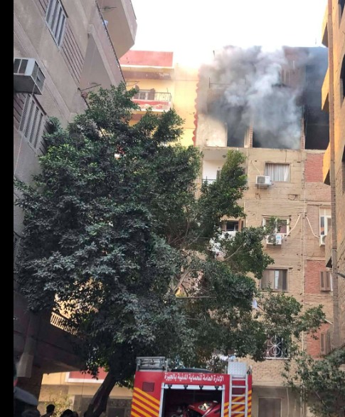 &nbsp;انفجار أسطوانة غاز في حريق شقة سكنية بالهرم