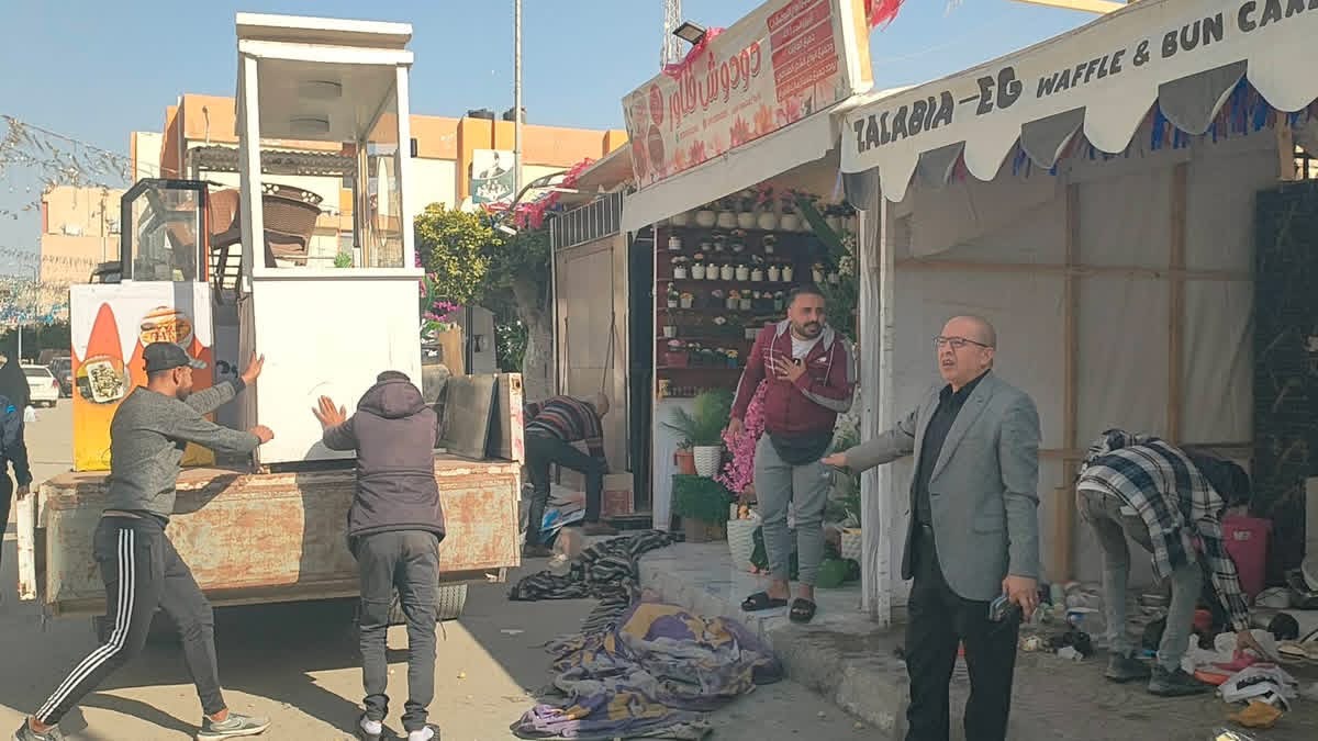 مجلس مدينة العريش ينفذ حملة لإزالة الأكشاك المخالفة&nbsp;