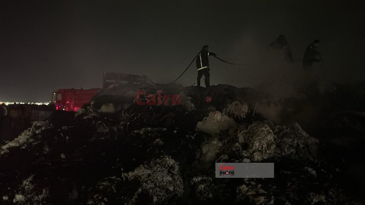 حريق سيارة نقل محملة بالقطن ببورسعيد 