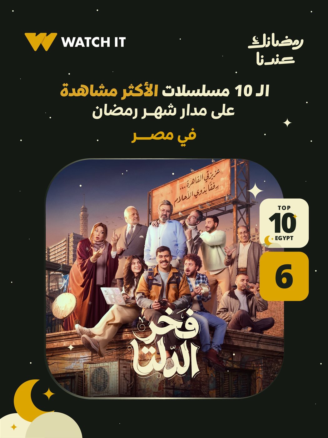مسلسل فخر الدلتا يحتل المركز السادس على منصة WATCHIT&nbsp;