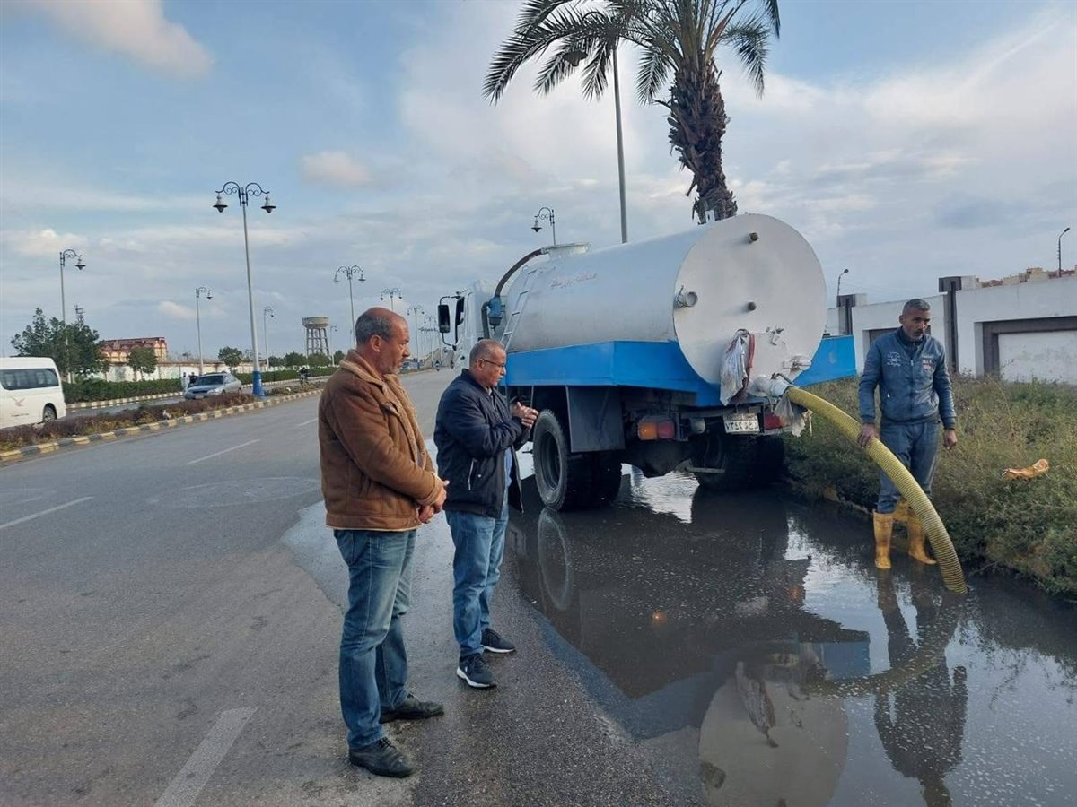 كسح مياه الأمطار ببورسعيد 