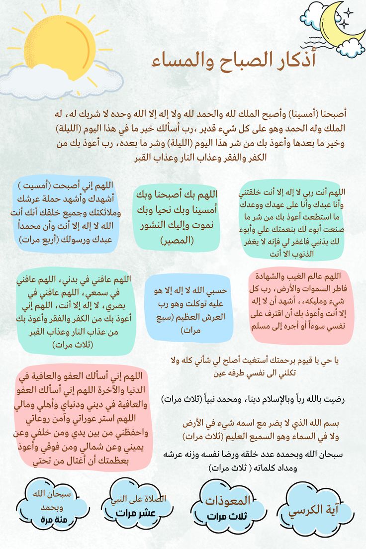 صور أذكار الصباح والمساء