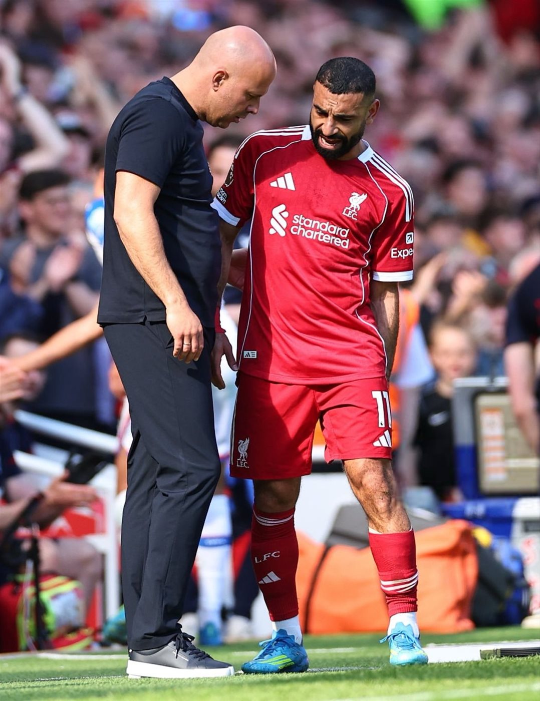 إصابة محمد صلاح في مباراة ليفربول وكريستال بالاس في الجولة 34 لمسابقة الدوري الإنجليزي الممتاز 2025 - 2026