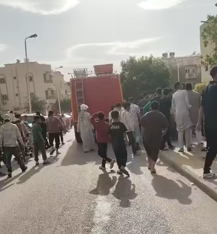 <strong>حريق خلف مسجد فاطمة الشربتلي بالقاهرة الجديدة</strong>