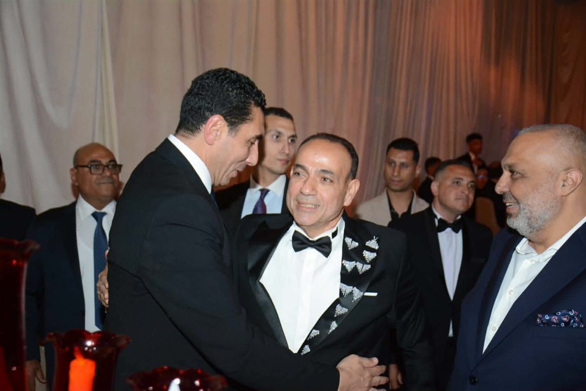 رجل الأعمال هشام توشكى ونجله النائب محمود هشام توشكى يحتفلان بزفاف شقيقه احمد هشام توشكى