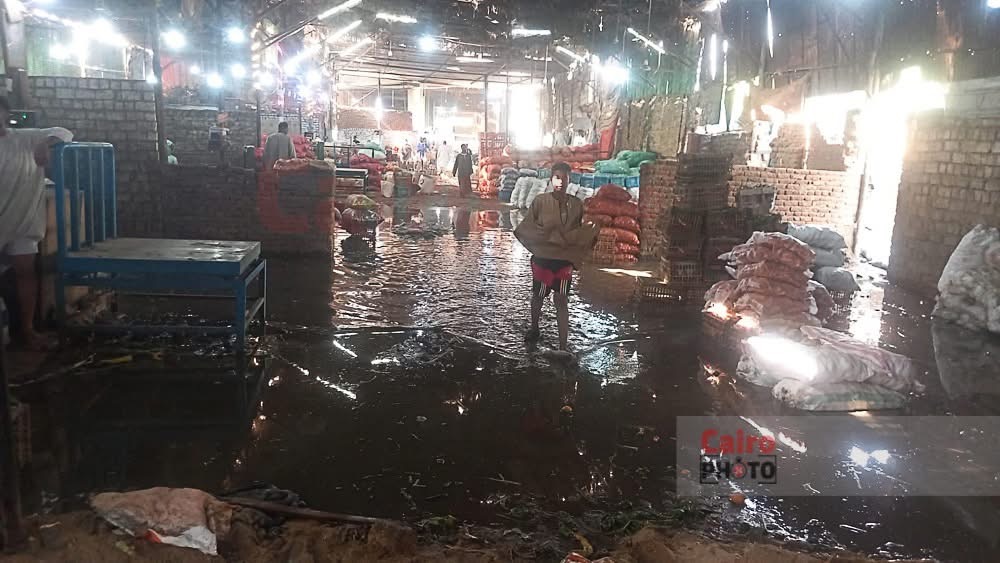 كسر خط طرد مياه بالجوايده في اسنا&nbsp;