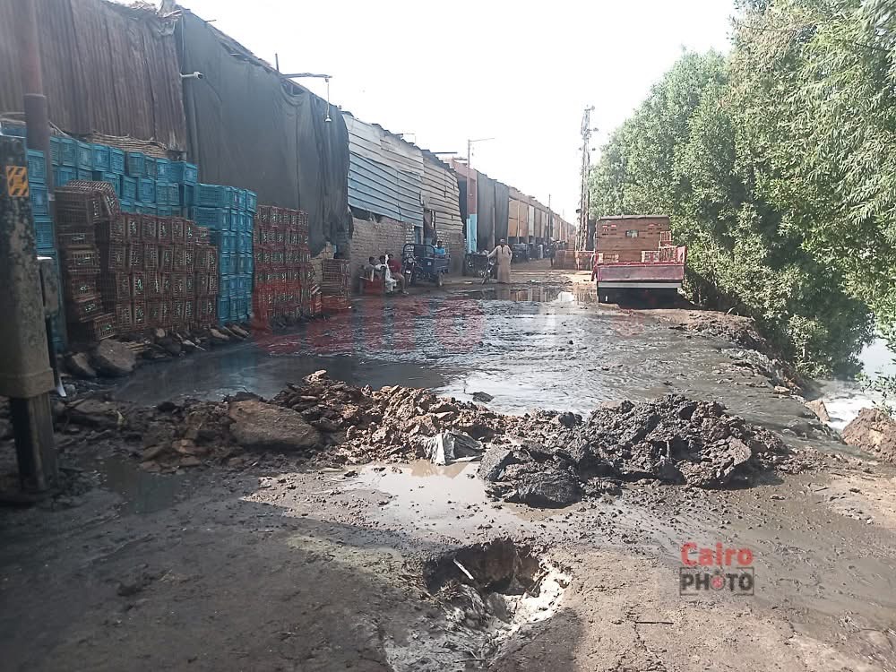 كسر خط طرد مياه بالجوايده في اسنا&nbsp;