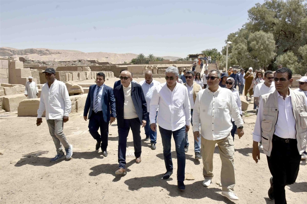 وزير السياحة يتفقد معبد الرامسيوم&nbsp;