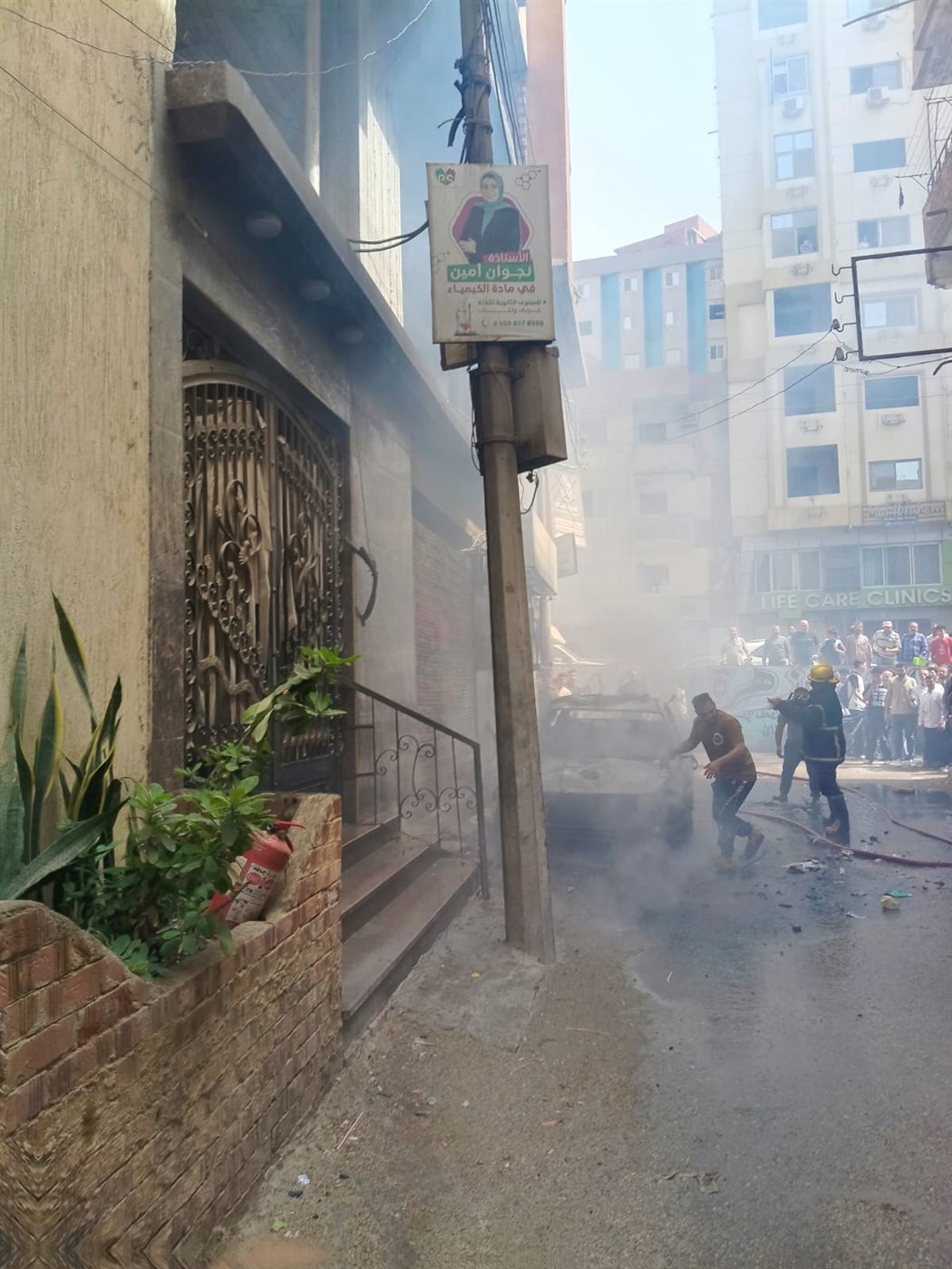 حريق سيارة ملاكي بالمنوفية