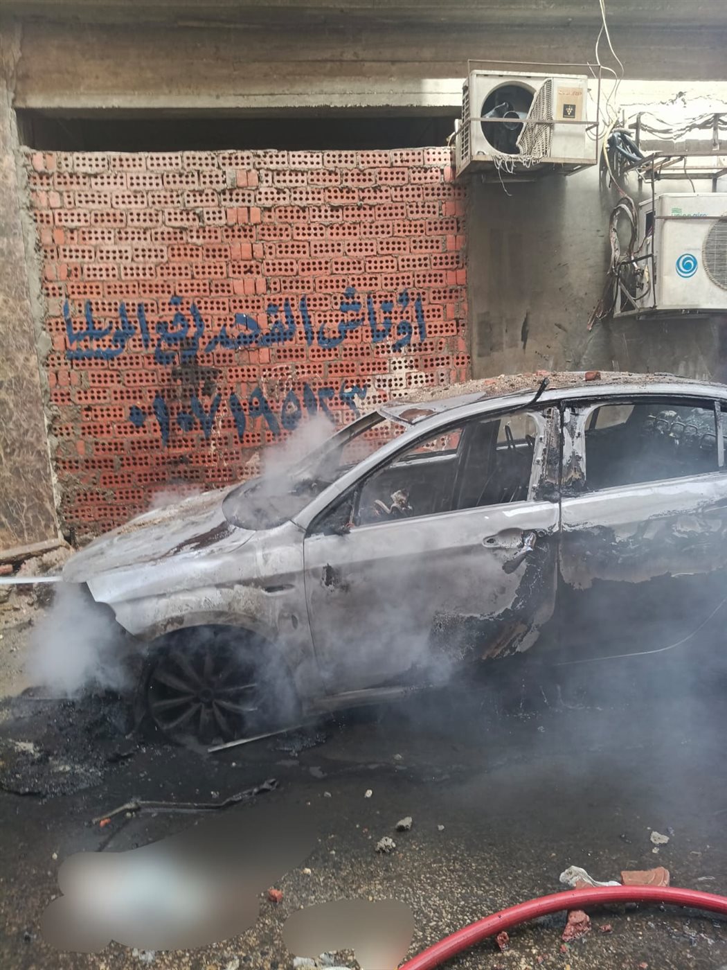 حريق سيارة ملاكي بالمنوفية