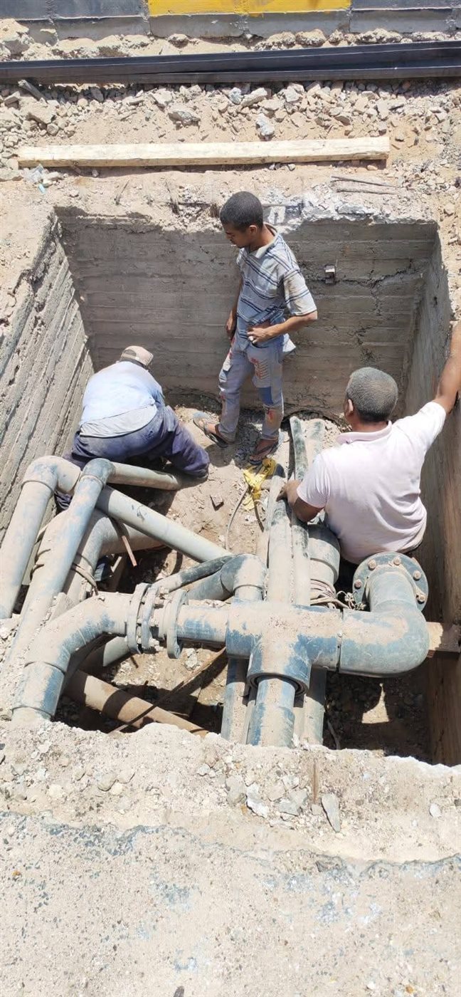 هبوط أرضي بطريق الكورنيش في الغردقة
