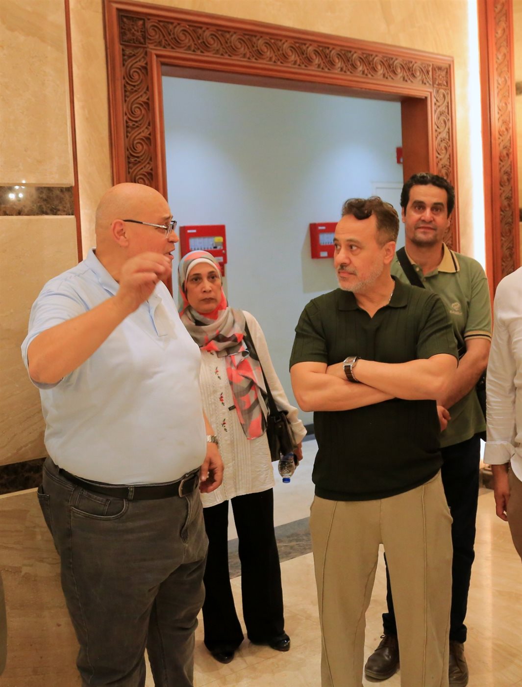 إيهاب فهمي في مسرح مصر تمهيدًا لافتتاحه قريبًا<br>&nbsp;