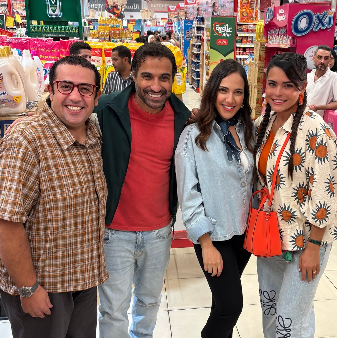أسماء جلال وإيمي زكريا وأحمد فهمي ومحمد طعيمة من كواليس فيلم الفيل عالدرفيل