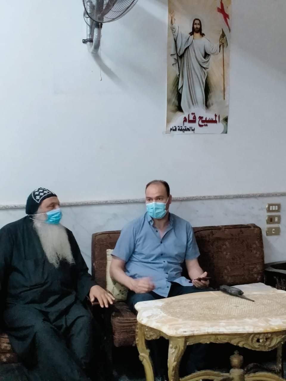 رئيس مدينة أبشواي يزور كنيسة مارجرجس