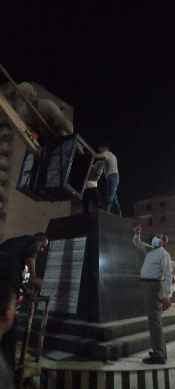 رفع تمثال الشهيد أحمد منسي من مكانه بالشرقية 2