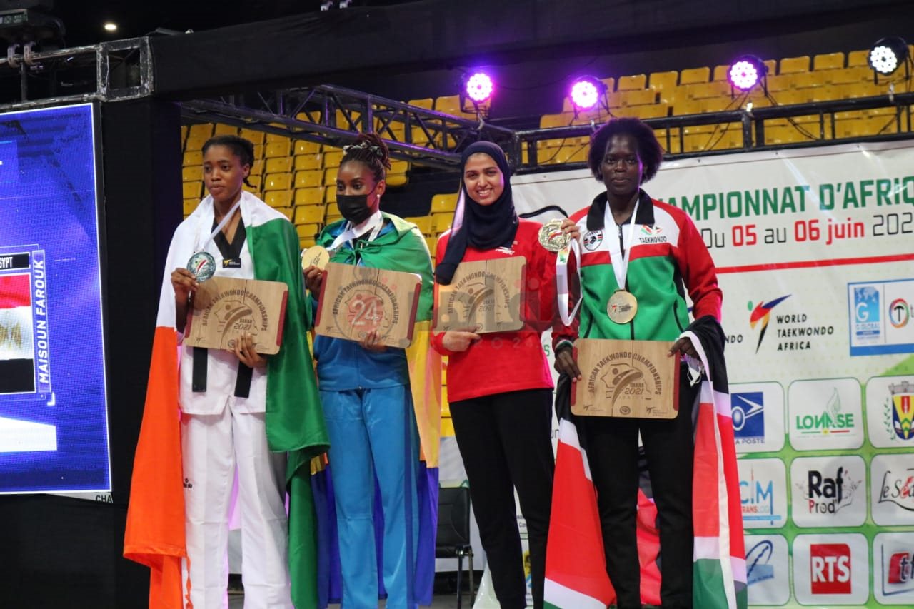 اللاعبة ميسون إيهاب، أثناء بطولة أفريقيا للتايكوندو