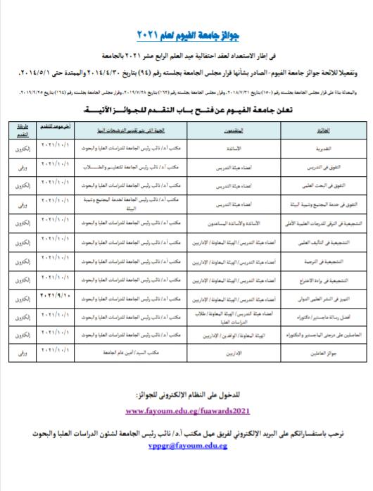 فتح باب التقدم لجوائز عيد العلم
