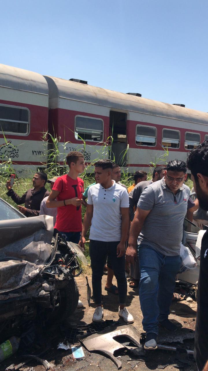 حادث تصادم بين سيارتين بالفيوم