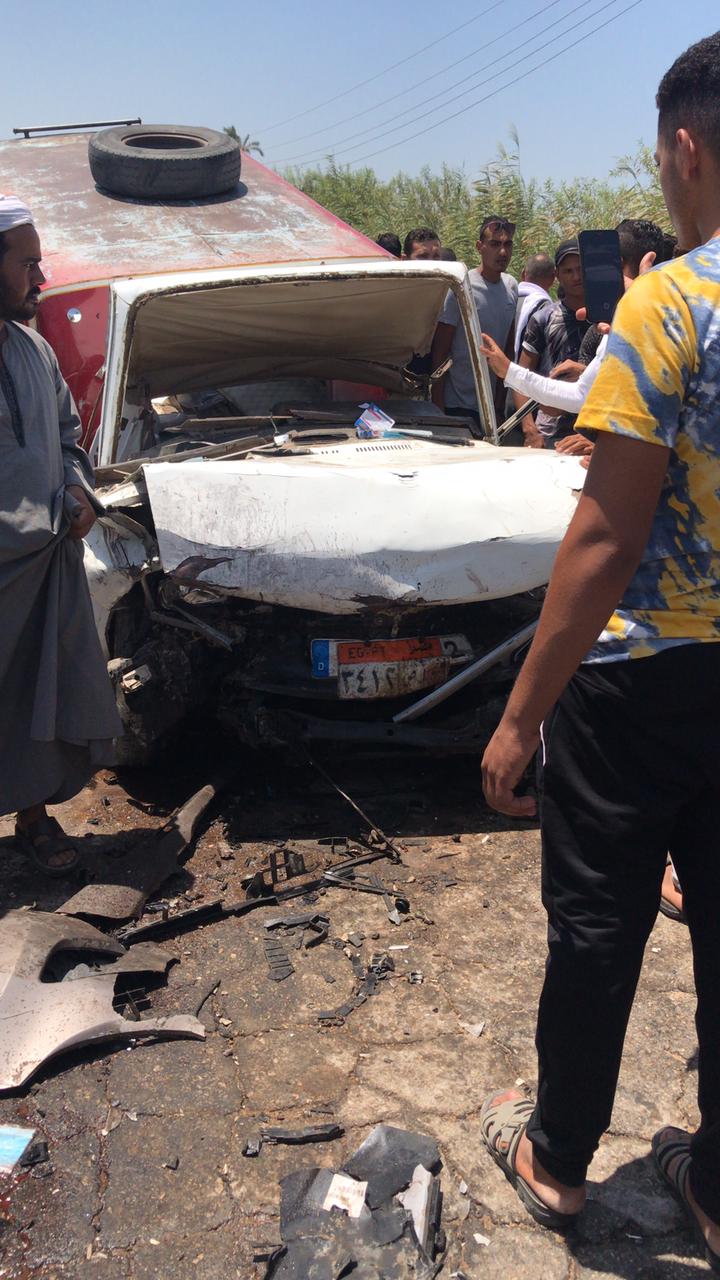 حادث تصادم بين سيارتين بالفيوم