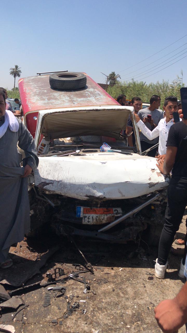 حادث تصادم بين سيارتين بالفيوم