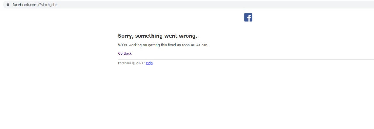 عطل في فيسبوك