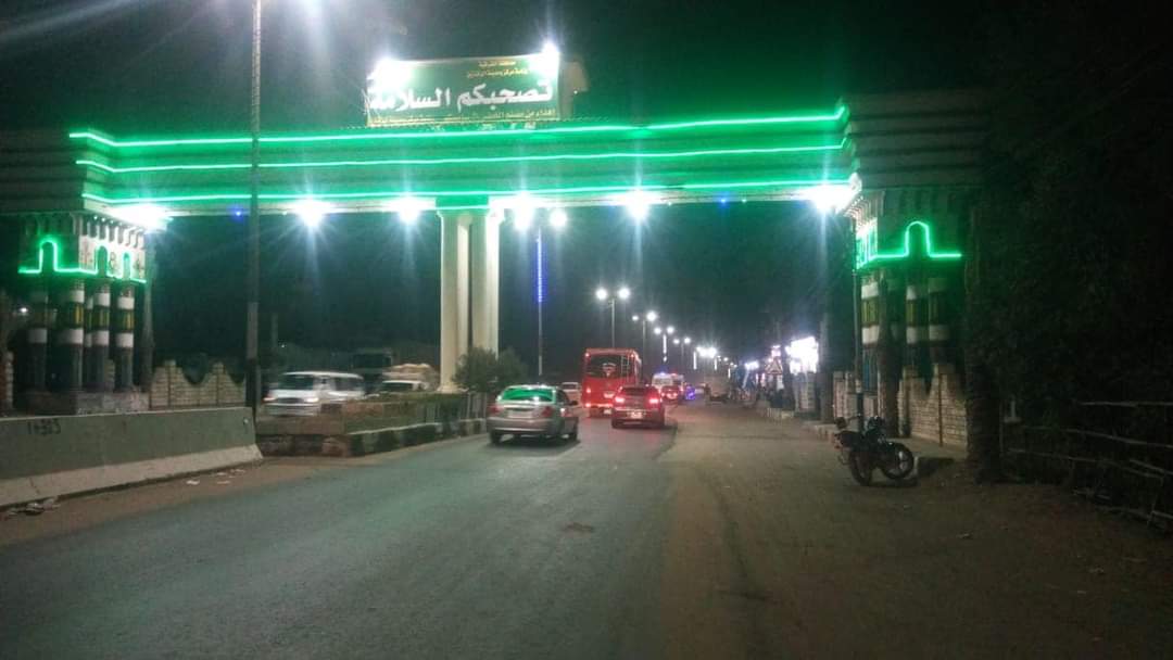 إنارة مدخل مدينة الزقازيق بلمبات الليد 1