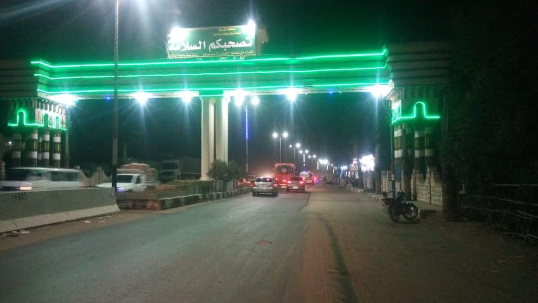 إنارة مدخل مدينة الزقازيق بلمبات الليد 5