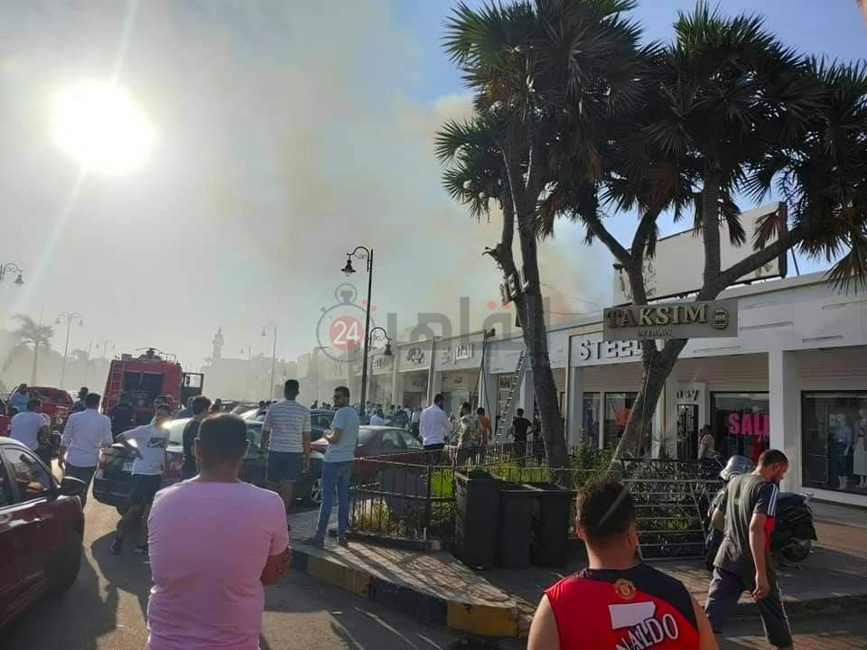 حريق محل تجاري شهير ببورسعيد