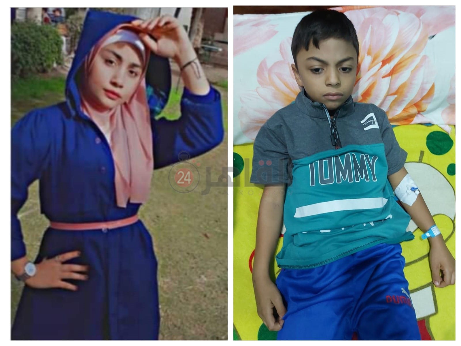 خلود وشقيقها الطفل عبدالله