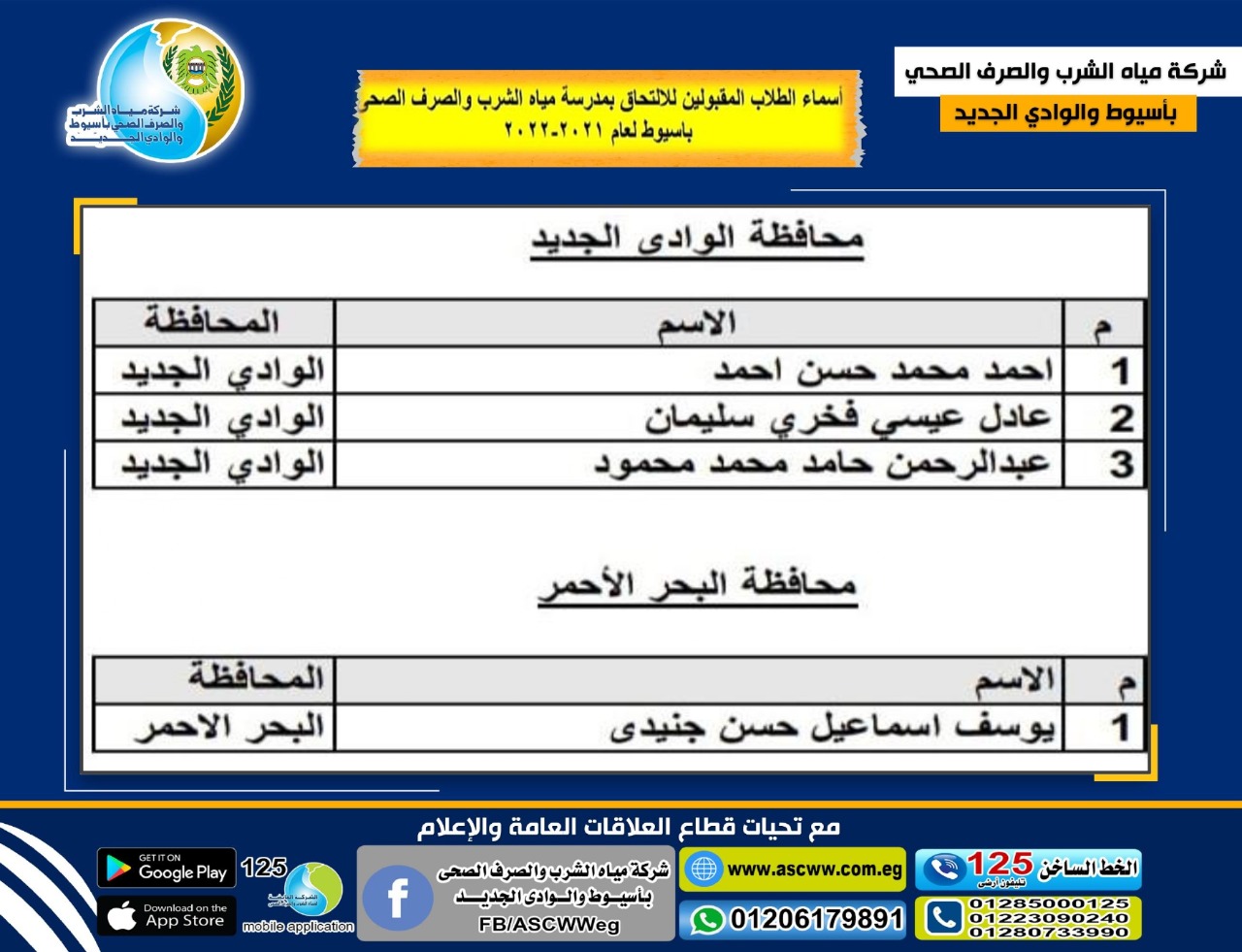أسماء المقبولين 