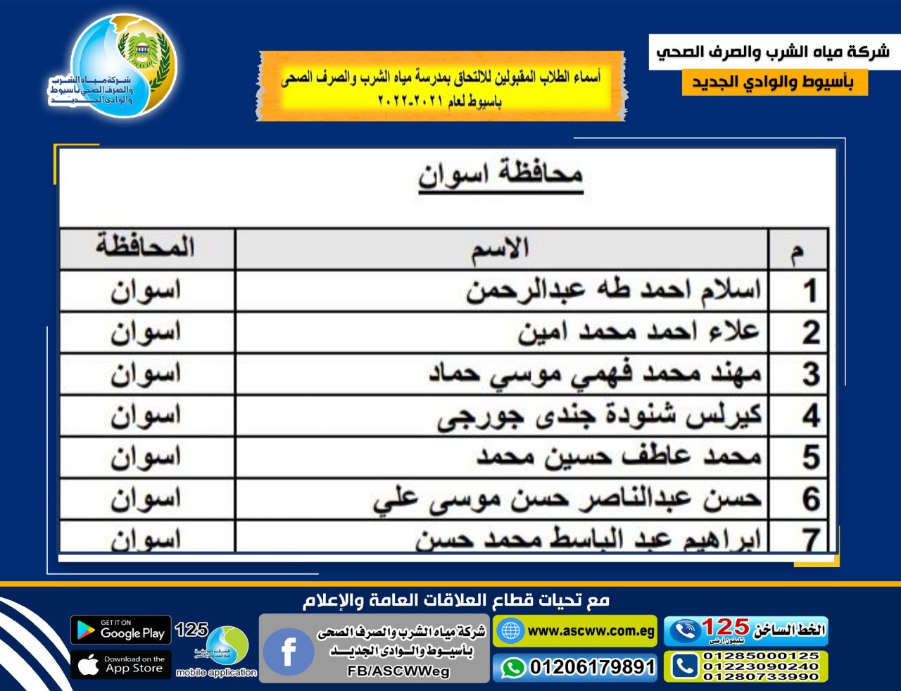أسماء المقبولين 