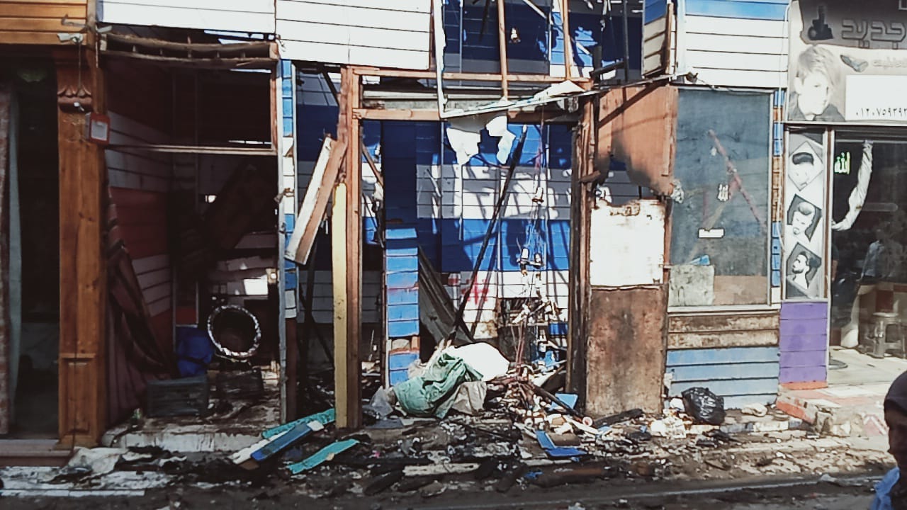 حريق بمحل ملابس بمحطة مصر