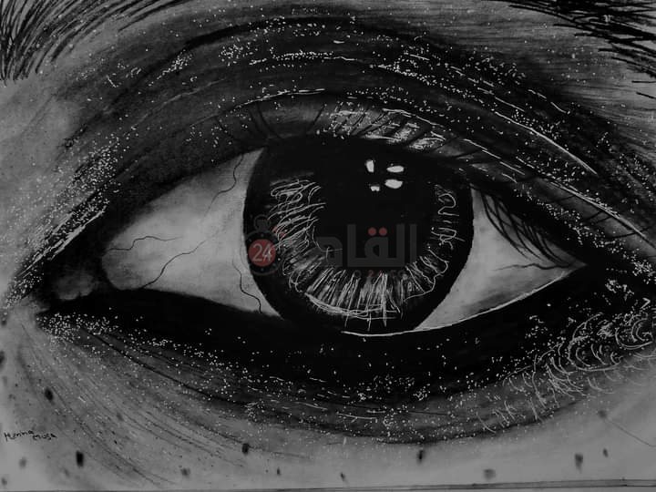 عين بشرية بالقلم الرصاص