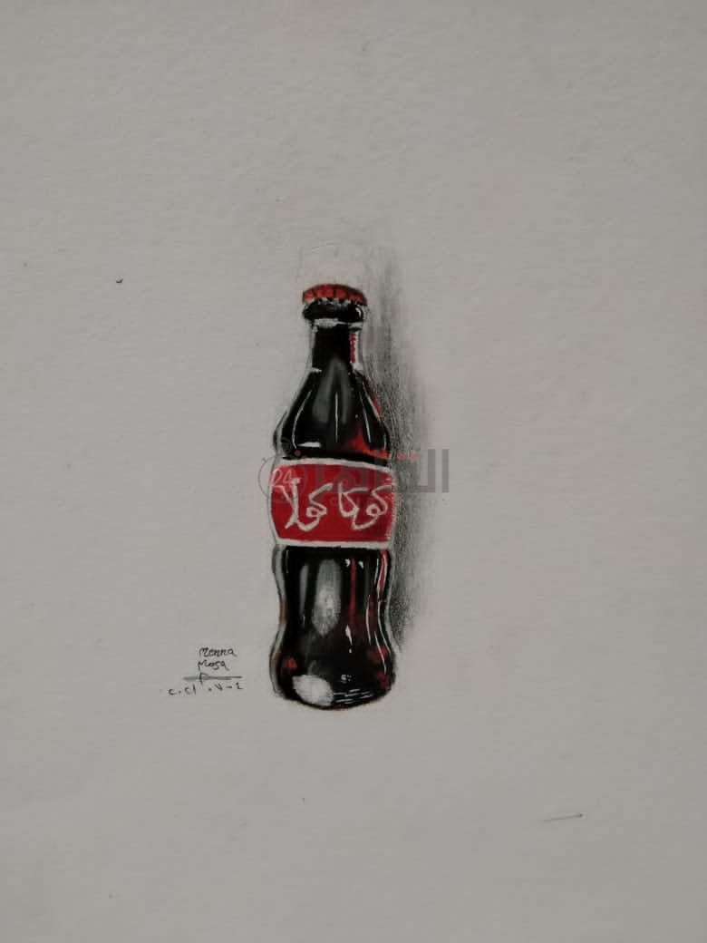 لوحة لزجاجة مياه غازية