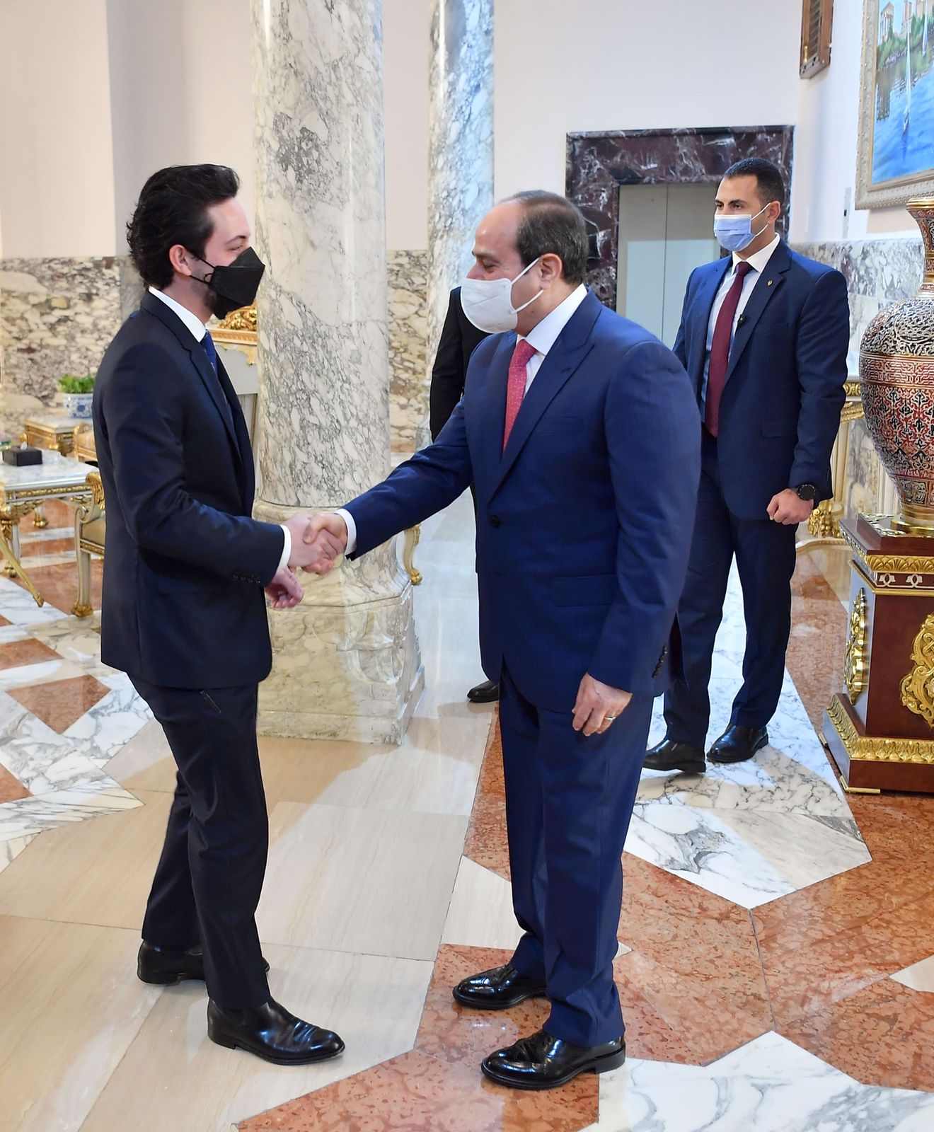 الرئيس عبد الفتاح السيسي مع لي عهد المملكة الأردنية الهاشمية