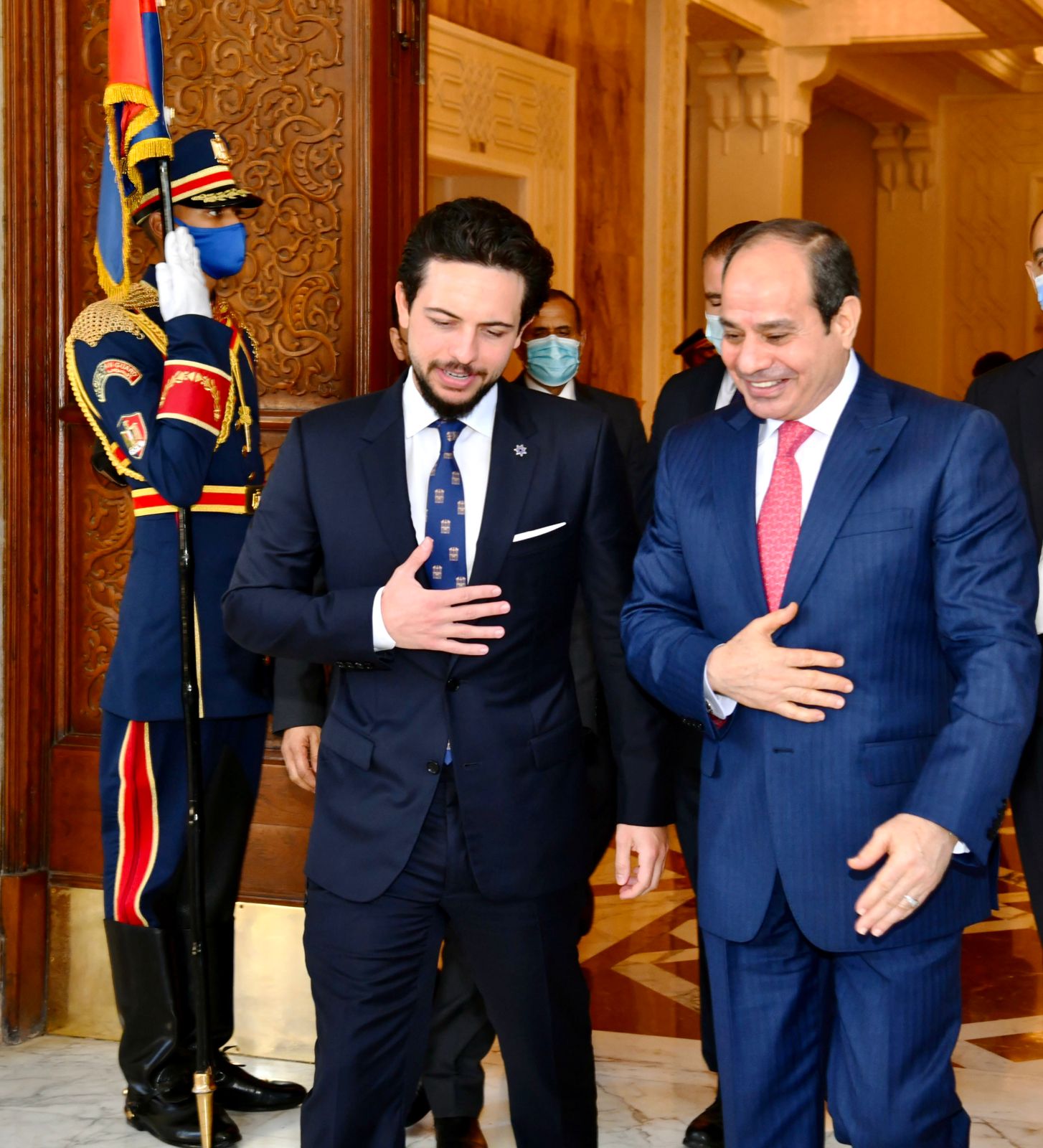 الرئيس عبد الفتاح السيسي مع لي عهد المملكة الأردنية الهاشمية